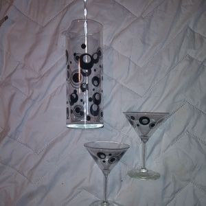 Glass martini set with pitcher, stirrer, 2 glasses